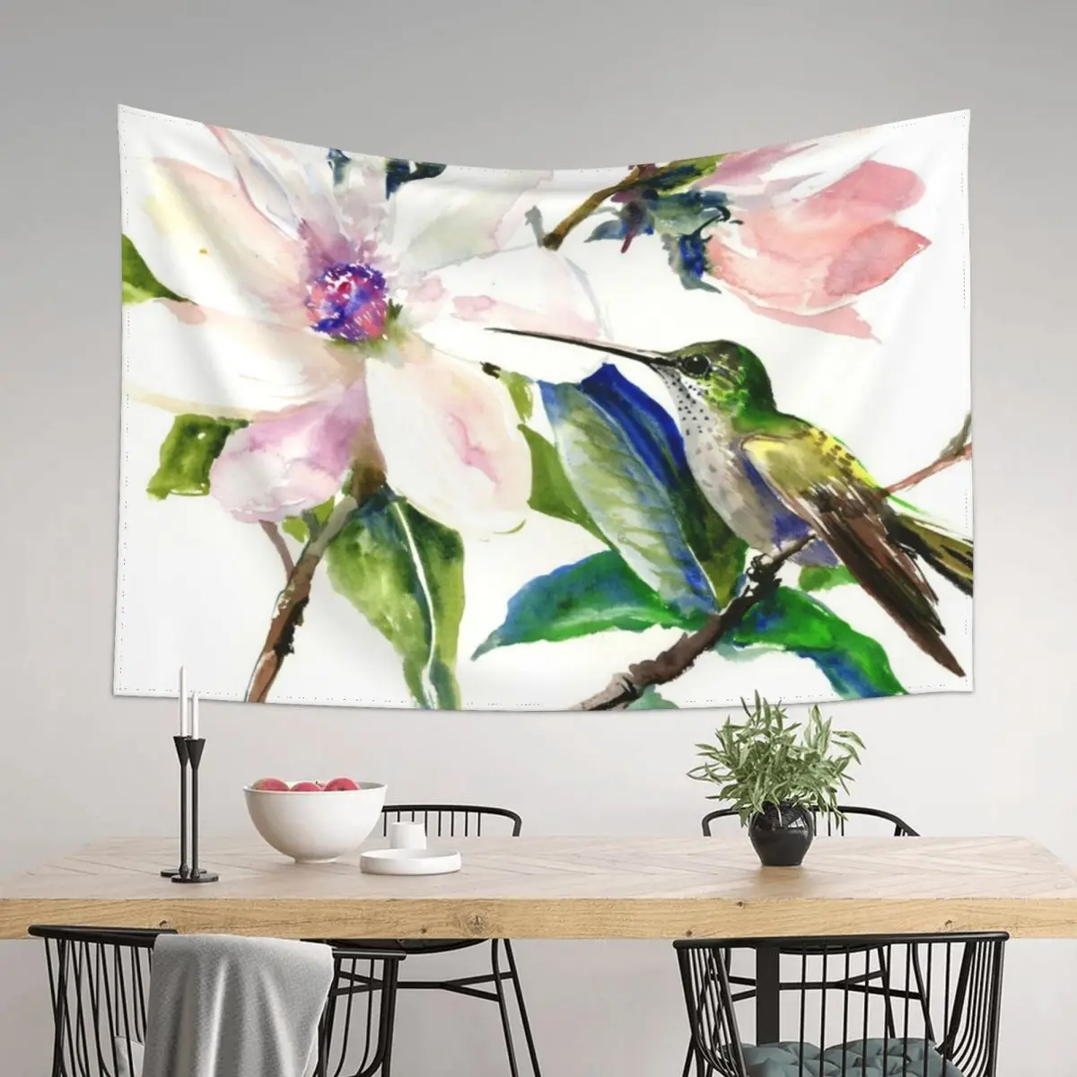 

Hummingbird and Magnolia Flowers Tapestry Room Aesthetic Decor Room Decore Aesthetic Bedroom Deco Tapestry