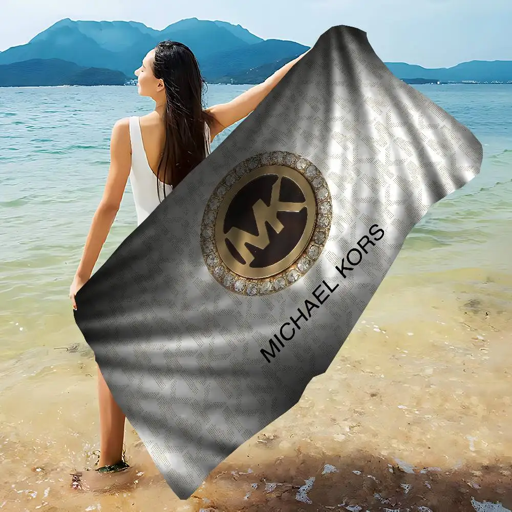 Fashion Brand M-Michael K-Kors Luxury Logo Anime Beach Swimming Towel Soft Absorbent Washcloth Children's Gifts for Kids Travel