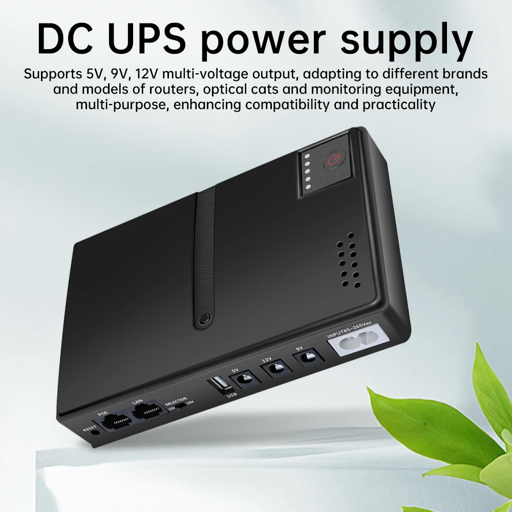 1036P Mini Portable Route UPS 36W 5V9V12V Uninterruptible Power Supply for WiFi Router Large Capacity Standby Power Adapter