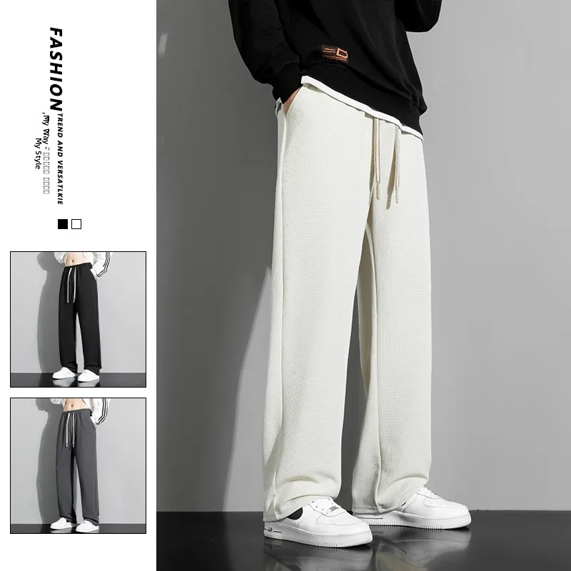 

American Sle Loose Straight Leg Men's Pants Spring Autumn Trendy Haome Drapey Versatile Spor Casual Long Trousers