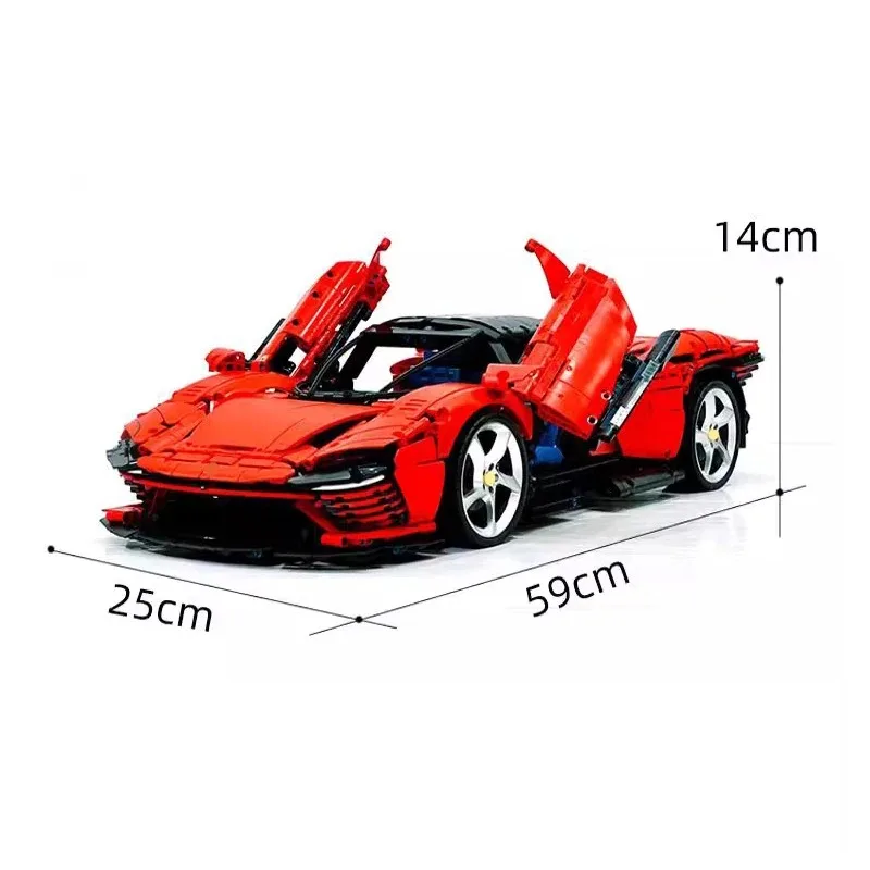 2025 venda quente 42143 modelo de supercar vermelho brinquedo de bloco de construção infantil, presente de aniversário, presente de festa de Natal