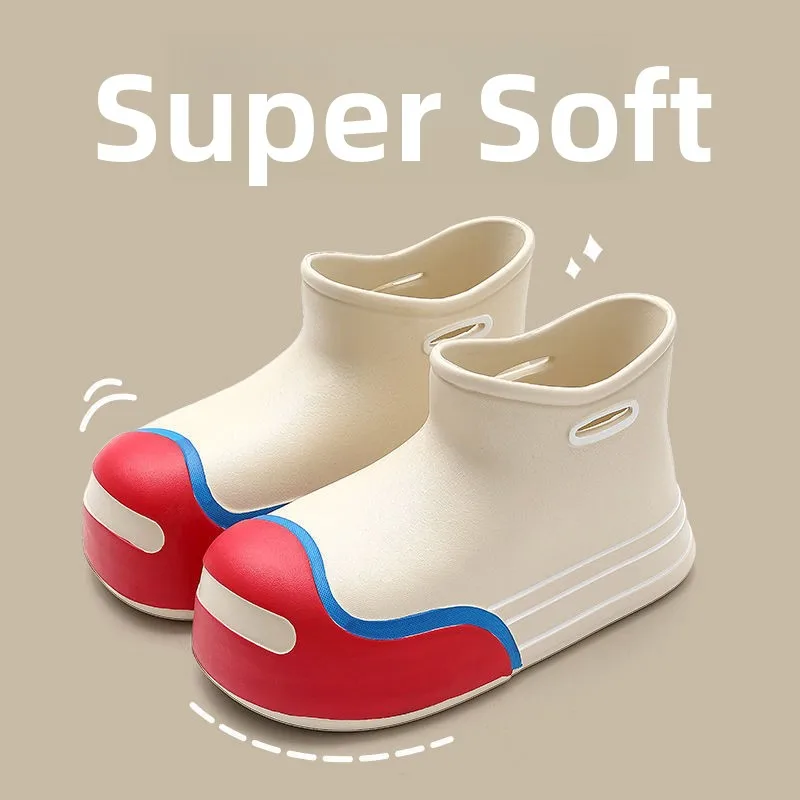 

High-Quality Women's Mid-Calf Rain Boots Lightweight Waterproof Slip-Resistant Summer Fashion Outerwear Short Boots