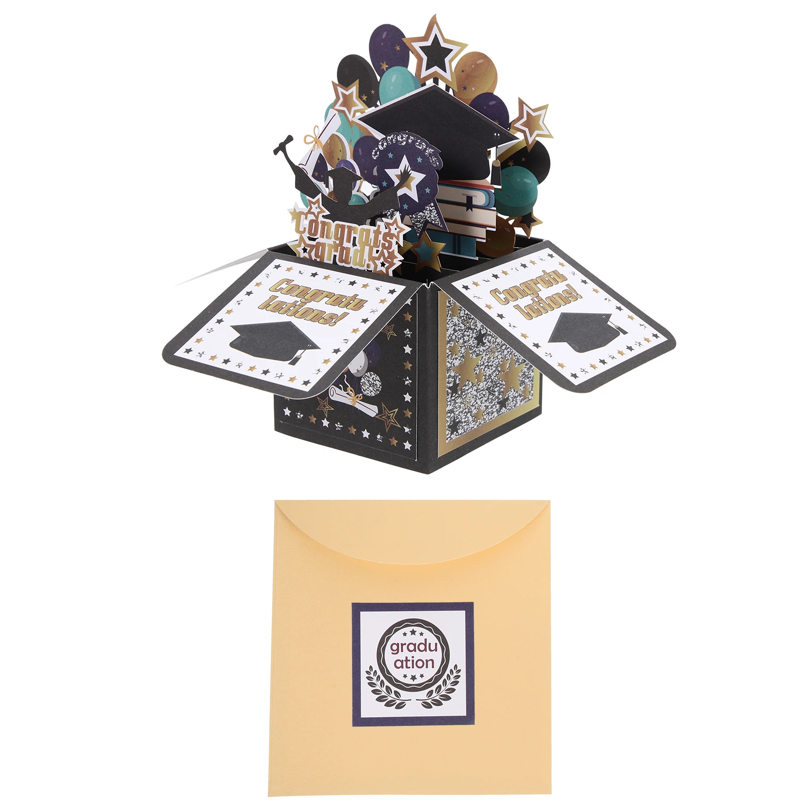 

3D Greeting Cards Gifts Hollow Out Doctor Caps Design Thick Paper Classic Color Smooth Feeling Pop up Card Graduation Season