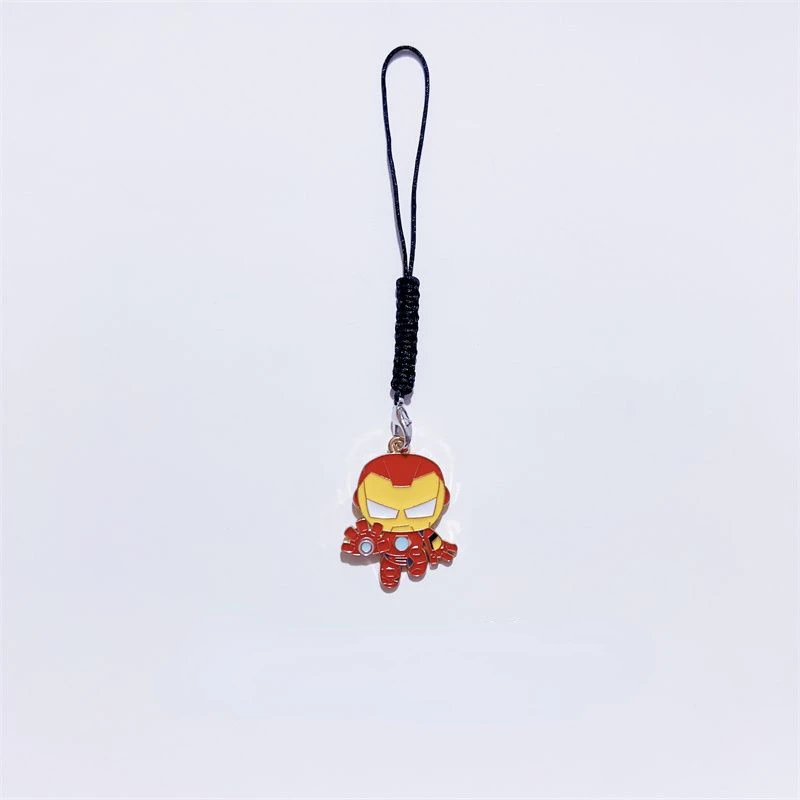 Marvel Super Hero Animation Alloy Mobile Phone Lanyard U Disk Anti-Lost Pendant Iron Man Spider-Man Creative DIY Small Gift