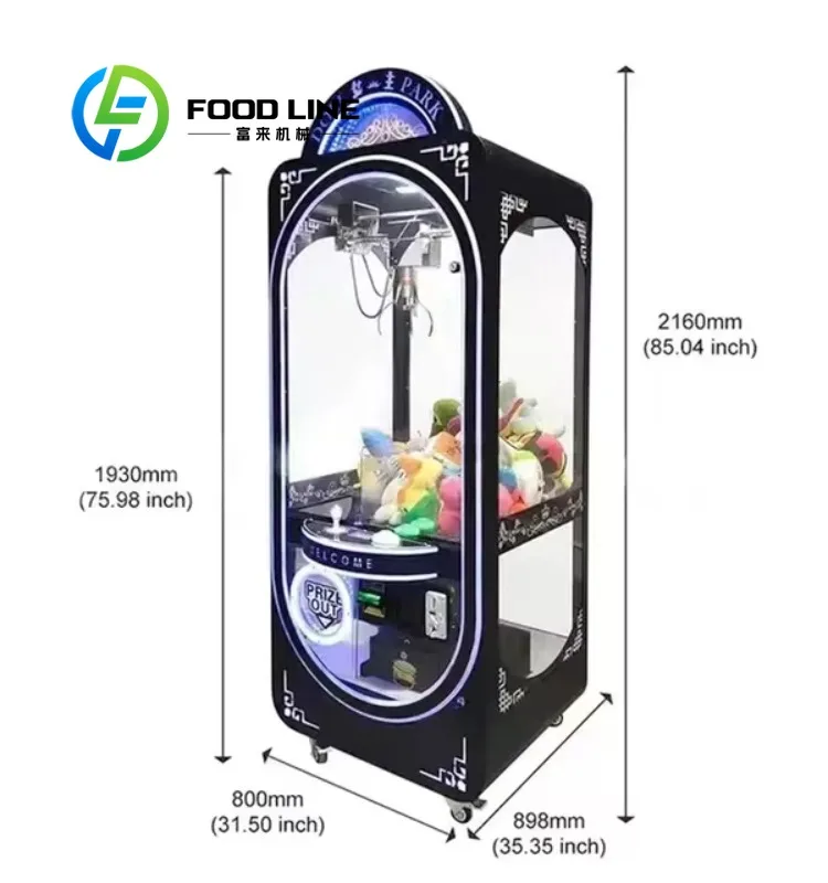 Arcade Claw Machine Coin Operated Smart Adjustable Grip Doll Catcher With LED Light Sound For Game Room Mall CE Certified