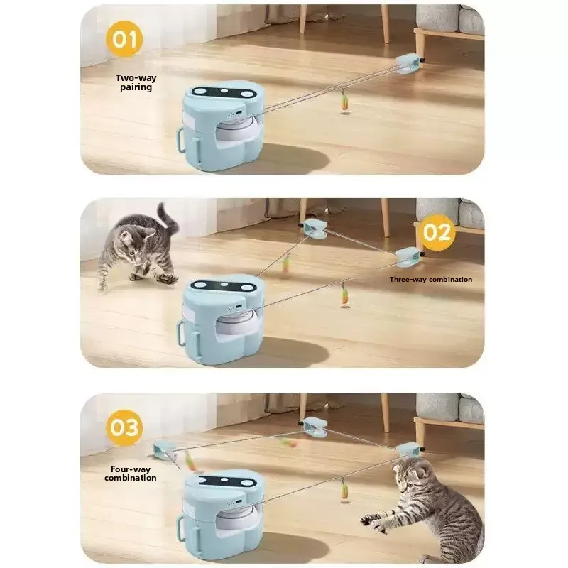 Rechargeable Cat Toy Remote Control Chasing Interactive Toy Hunting Prey Play For Kitty Self Exercise