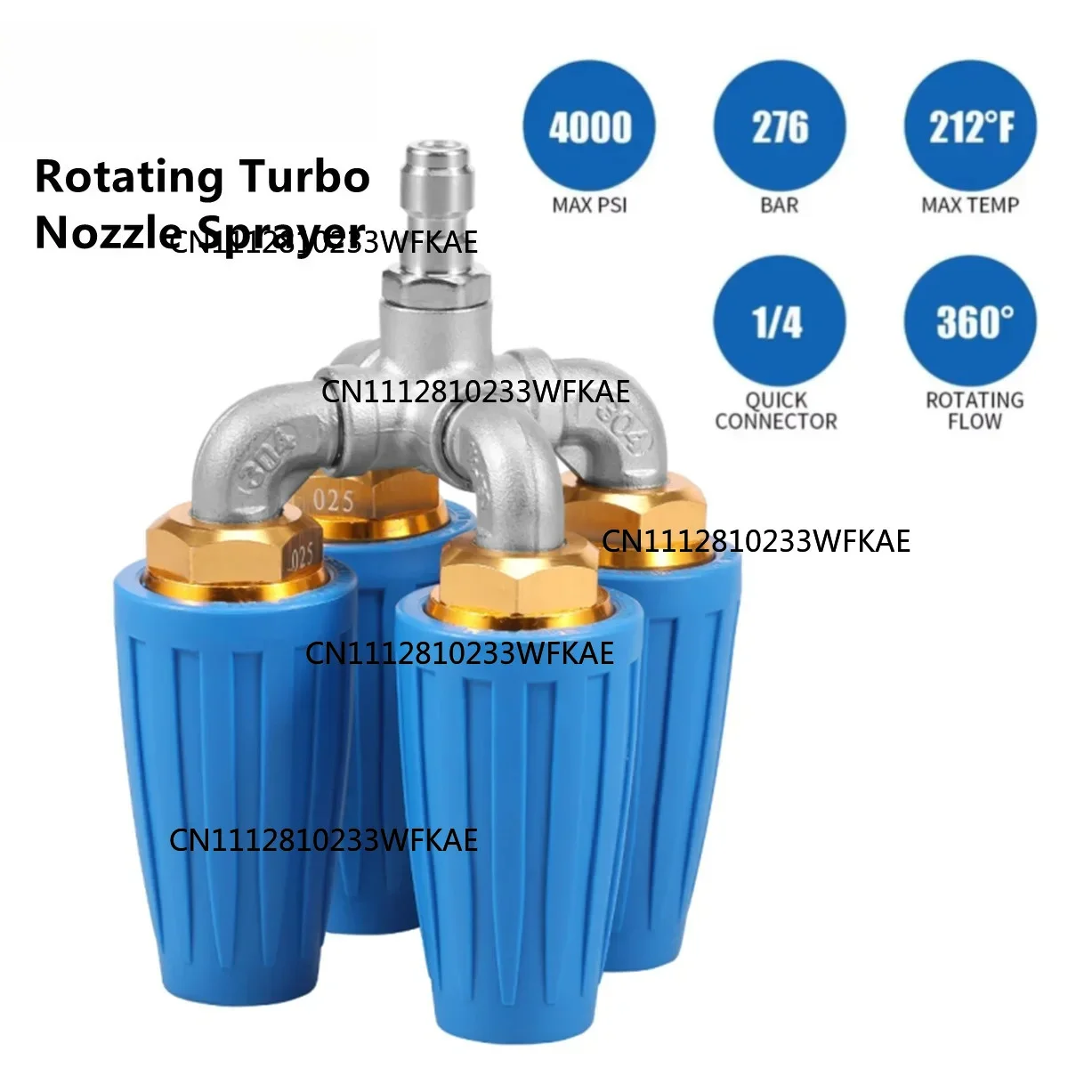 4000 PSI Rotating Turbo Nozzle Sprayer For High Pressure Wash Gun With 1/4