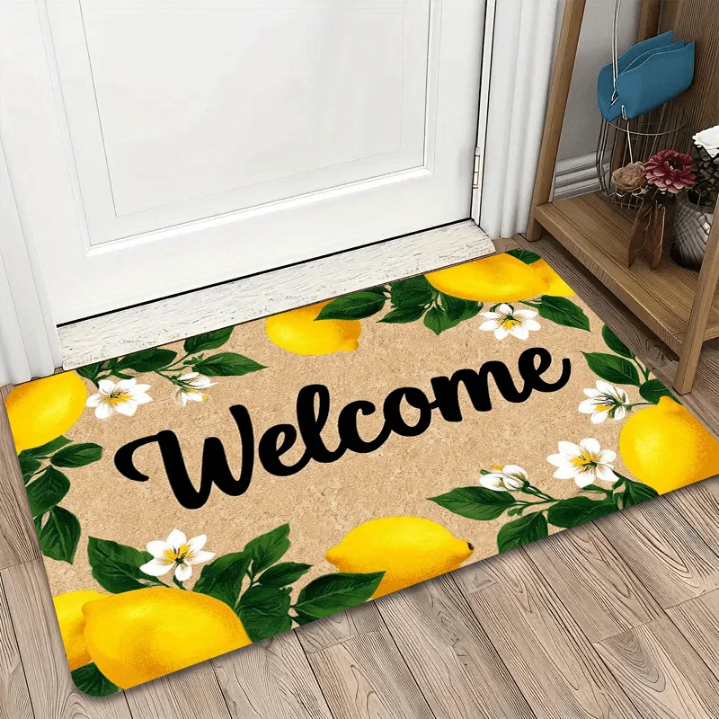 VIKAMA – paillasson minimaliste moderne à motif de citron, adapté aux entrées extérieures, tapis de bienvenue de jardin, décoration de maison