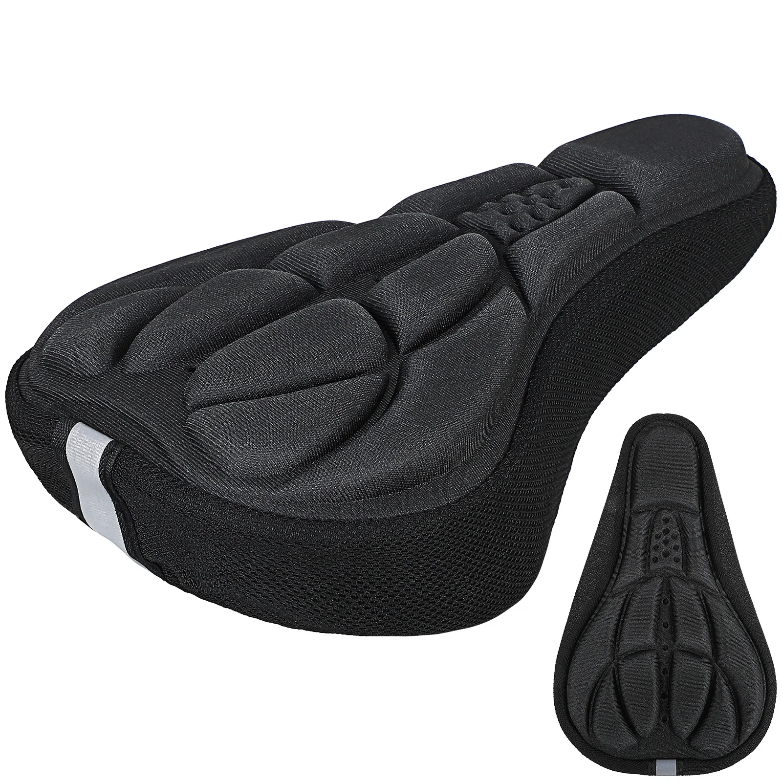 

2 pcs Bicycle Seat Cover Black 3D Saddle Cushion for Mountain Bikes Comfortable Ride Ergonomic Design Breathable Padding Sturdy