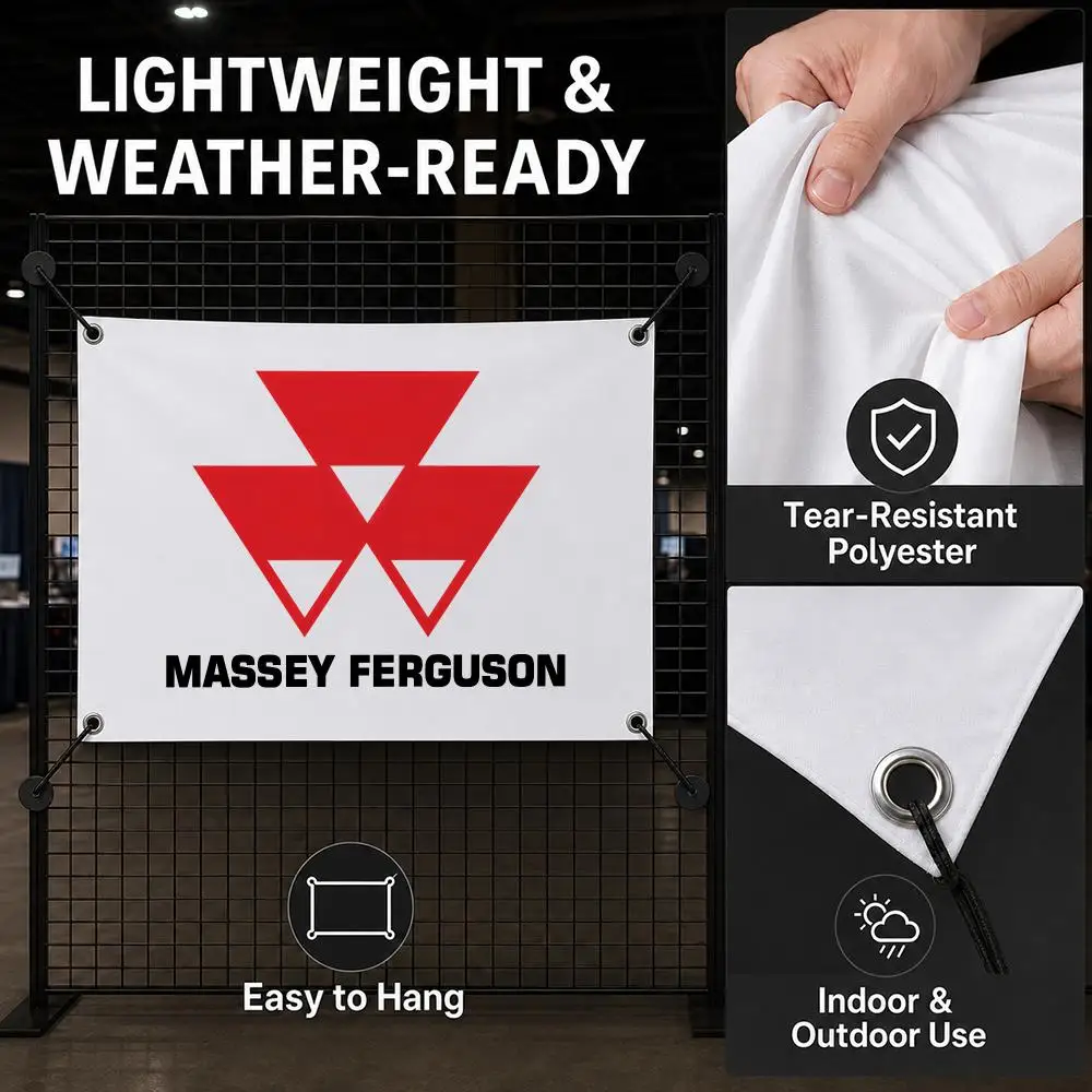 M-Massey Ferguson Tractor Flags Interior Wall Hanging Background Art Banner Bedroom Home Living Room Outdoor Party Decor