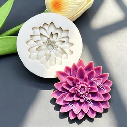 Flower Lotus Dahlia Silicone Sugarcraft Mold Resin Tools Chocolate Cupcake Baking Fondant Cake Decorating Tools