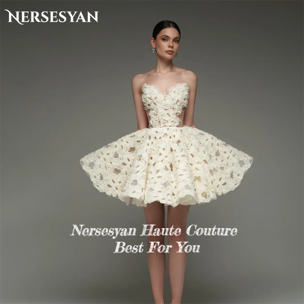 Nersesyan Elegant Embroidery Lace Bridal Gowns For Wedding Party Off Shoulder A-Line Cut Out Backless V-Neck свадебное платье