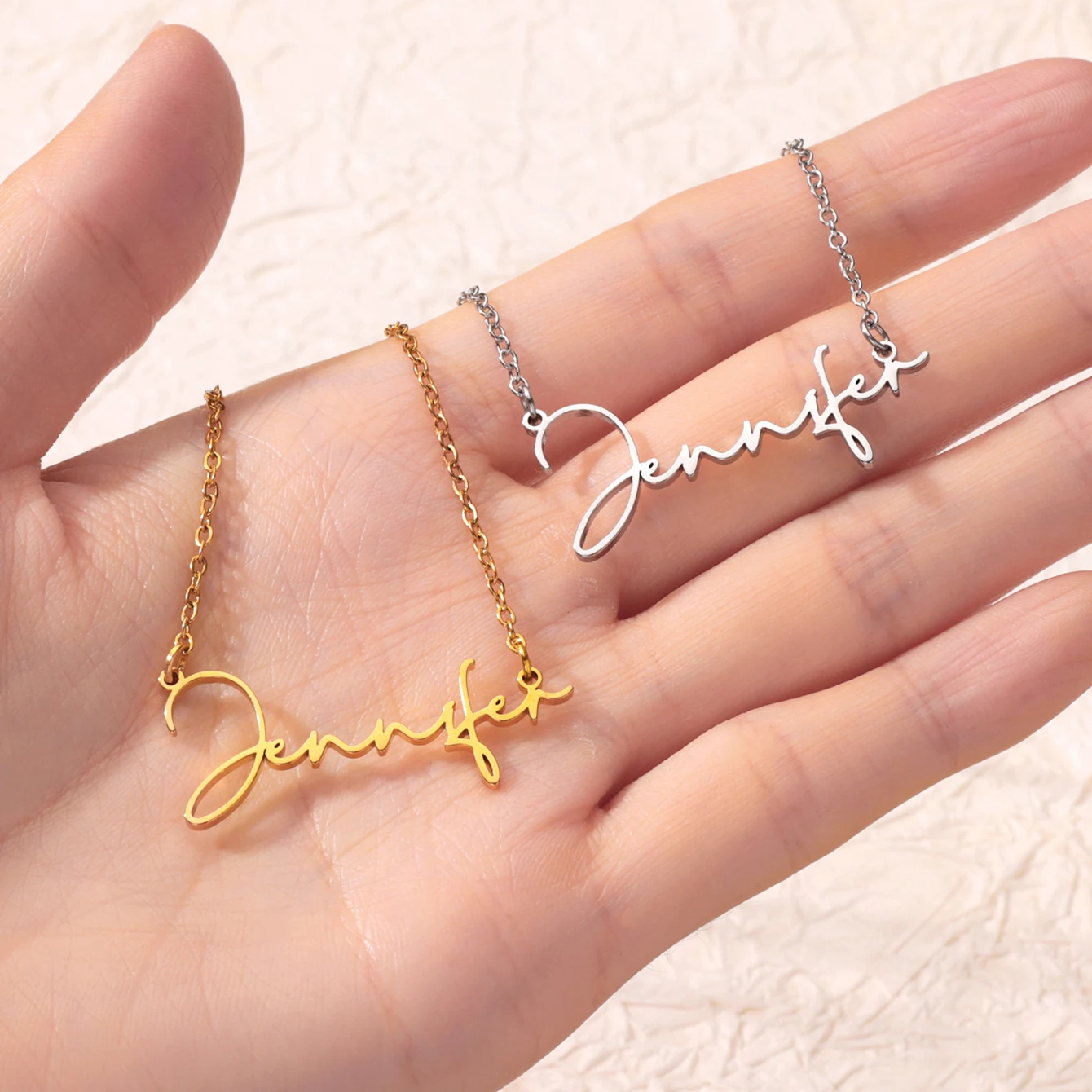 

Custom Name Necklaces For Women Men Stainless Steel Customized Necklace Pendant Male Female Personalized Neck Chain Jewelry Gift