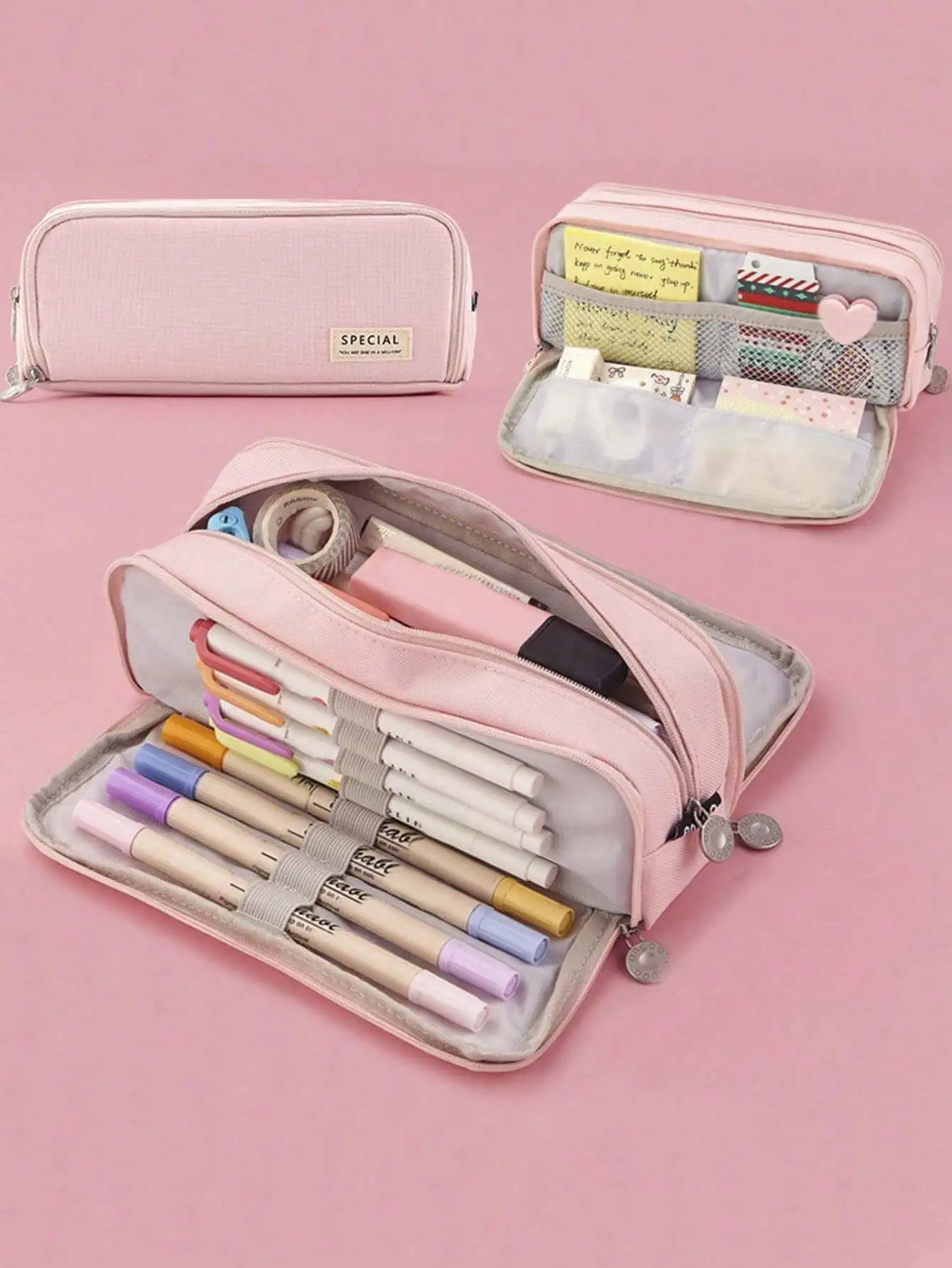 Cross-Border Exclusive, Japanese And Korean Style, Macaron Color Splicing, Convertible And Large Capacity Upgraded Pencil Case,