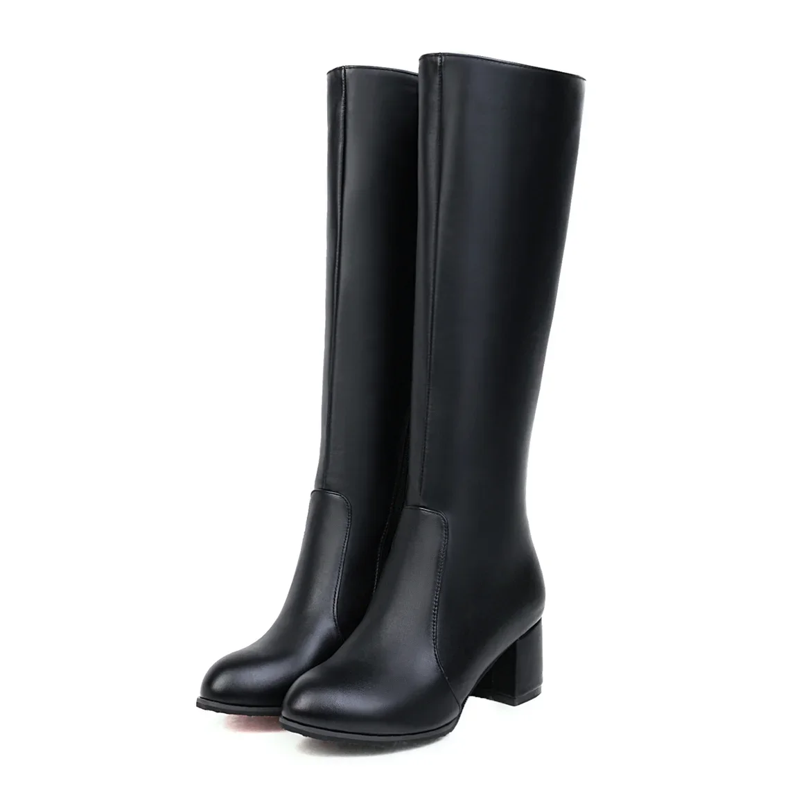 2024 Jesienno-zimowe buty na wysokim obcasie Białe czarne buty damskie Długie buty rycerskie do kolan Buty damskie Plus Size 45 46 47 48