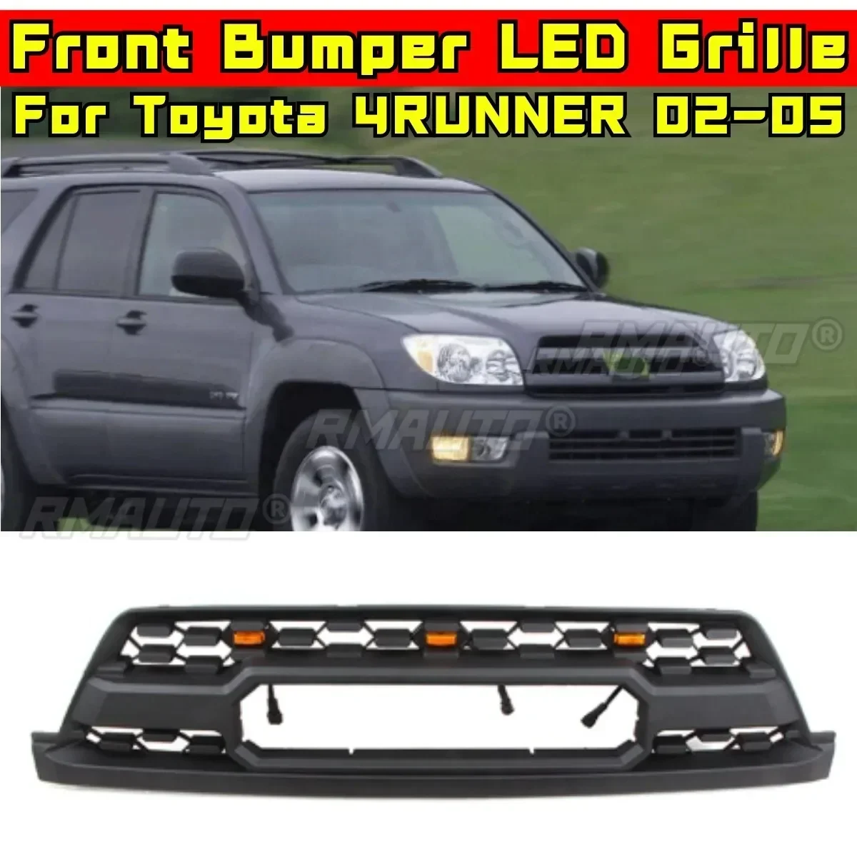 

4RUNNER Front Grill Car Front Bumper Racing Grille Grill Body Kit Front Grille Grill For Toyota 4RUNNER 2002-2005 Tunning Part