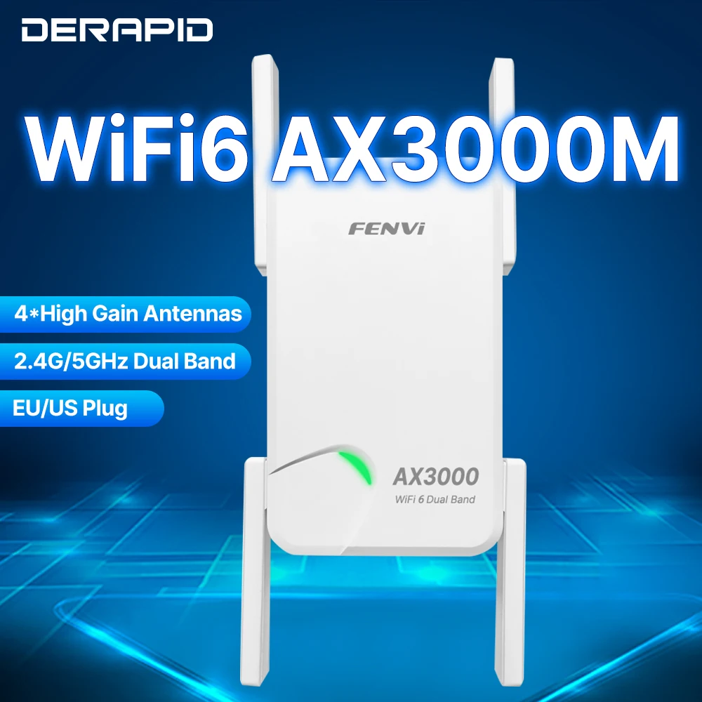 AX3000 WiFi 6 Repeater Roteador Wi-fi 6 Signal Booster 5G 2.4G 802.11ac Gigabit Long Range WiFi Extender Amplifier WPS Easy Set