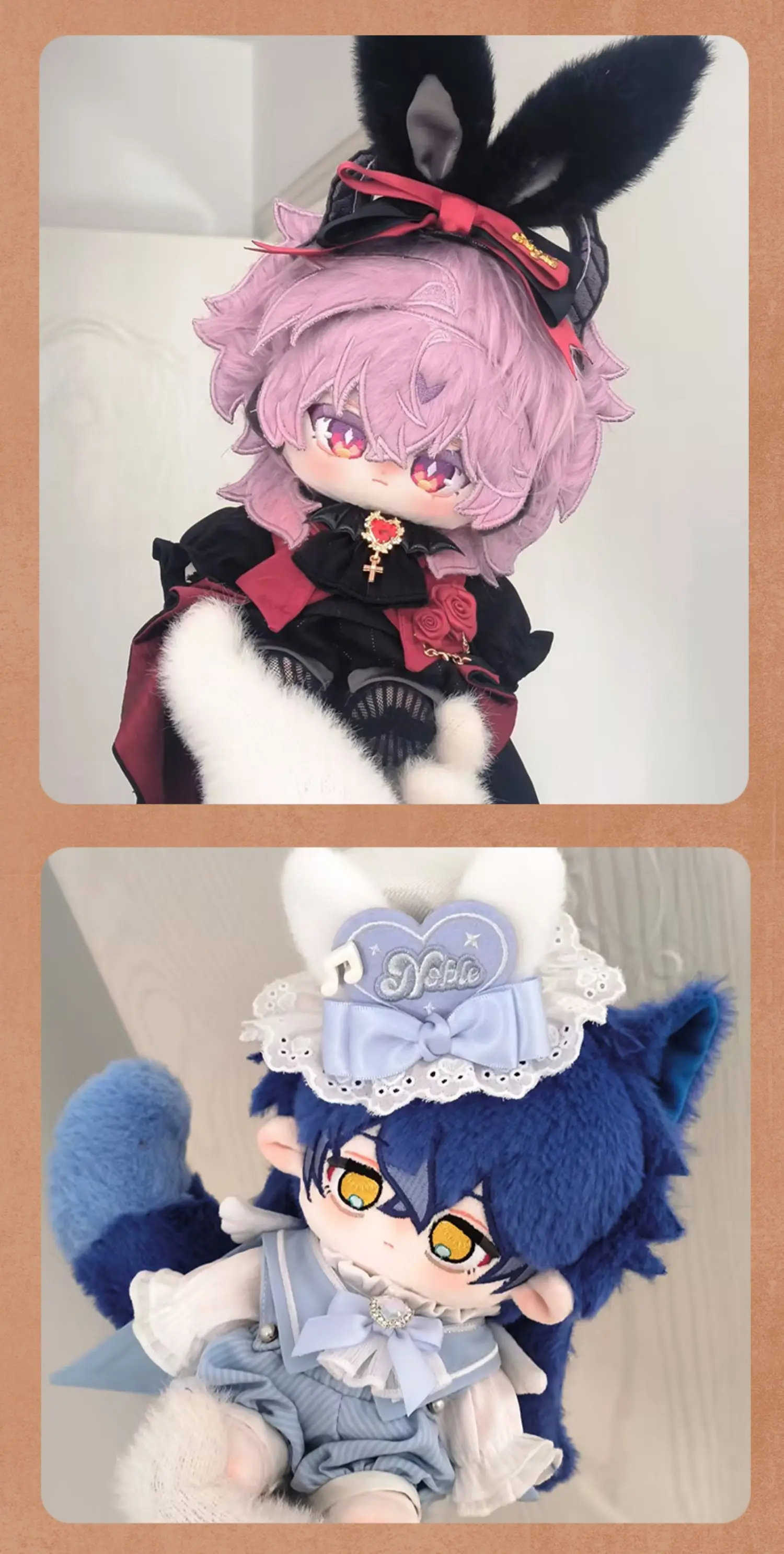 20 سنتيمتر ملابس دمى قميص ربطة القوس فيونكة الجوارب أرنب الأذن أفضل قبعة أسود أزرق الملابس زي دعوى اكسسوارات أنيمي لعبة لعبة الاطفال الهدايا