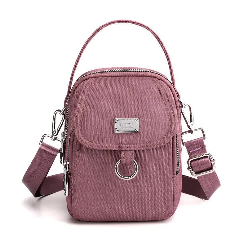 Mini bolsa de ombro feminina 3 camadas, tecido durável de alta qualidade, bolsa pequena para meninas, estilo bonito mini bolsa feminina, bolsa para telefone