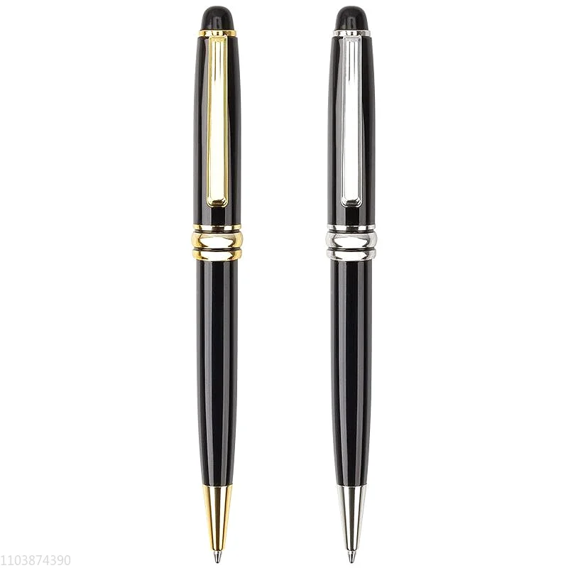 

High Quality Luxury Gel Pen 0.5MM Nib Rotate The Core Out Black Metal Ballpoint Pen School Student Exercise Office Supplies