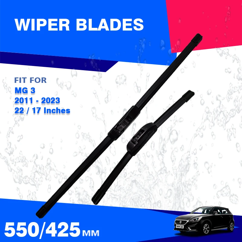 For MG 3 MK2 2011 - 2023 MG3 Xross Front Wiper Blades Set Windshield Windscreen Window 22