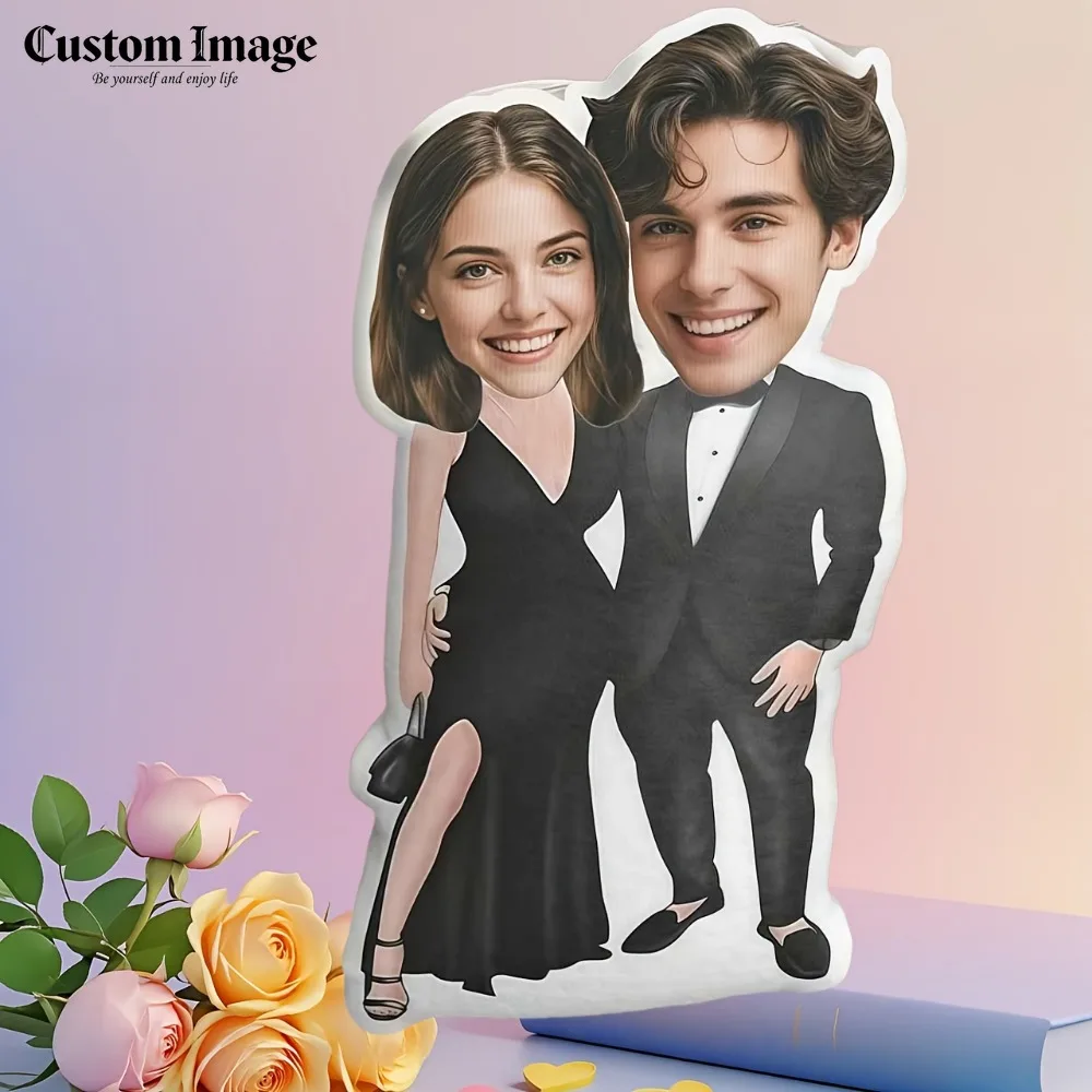 

Custom Double Photo Pillow, Cute Creative DIY Hug Pillow, Soft & Comfortable, Souvenir Gift for Family & Friends