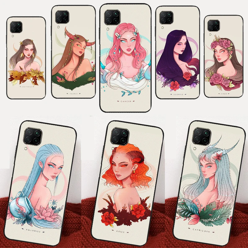 Horoscope Girl Scorpio Taurus Virgo For Huawei Nova 5T 10 9 SE 7i 8i 11i Y60 Y61 Y70 Y90 P40 P20 P30 Lite P60 Pro P Smart Case