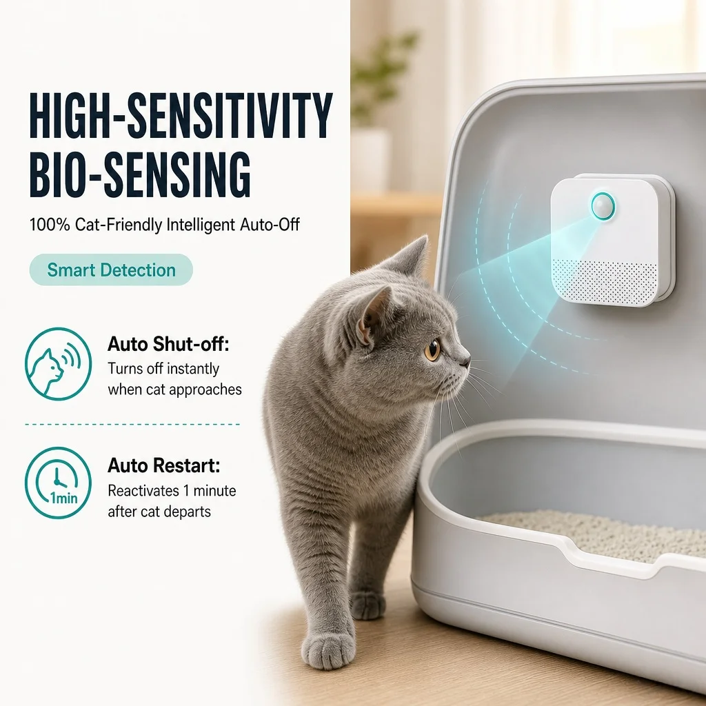 4000mAh Intelligenter Katzen-Geruchsreiniger für Katzentoiletten, Geruchsneutralisierer, Luftreiniger für Haustier-Toiletten, Deodorant für Hunde- und Katzenstreu – Detail 2