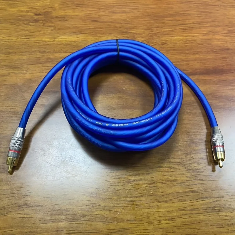 Cyfrowy kabel audio RCA, 1RCA męski na 1RCA męski, kabel do subwoofera w nylonowym oplocie, kabel wideo RCA do subwoofera. — zdjęcie produktu 6