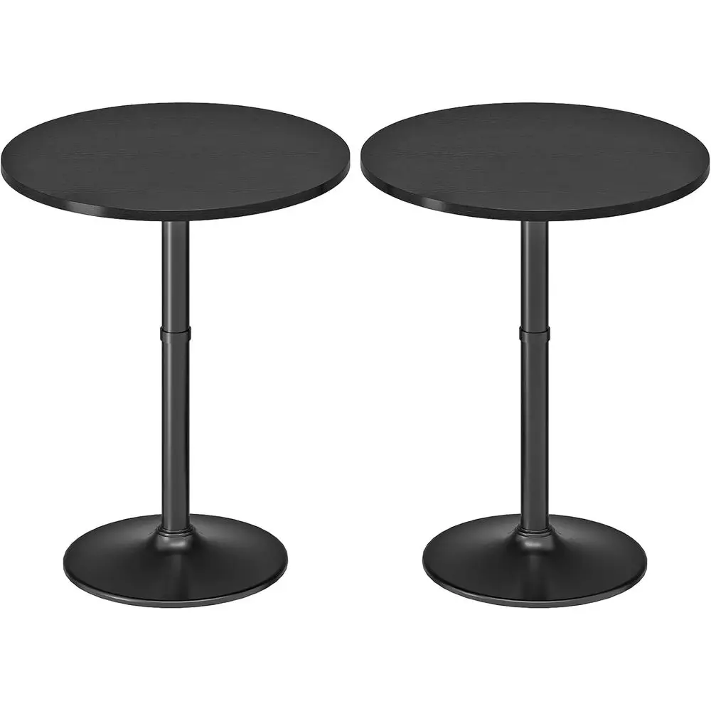 

2-Pack Round Bar Tables, 35 Tall, Non-Slip Base, Ideal for Narrow Spaces, Easy Assembly, Black