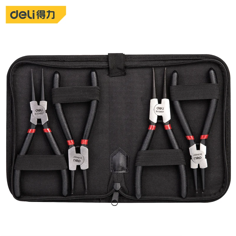 

Deli 1/4 Pcs 7 Inch Professional Circlip Plier Electrical Repairing Portable Hand Tools Multifunctional Household Tool Pliers