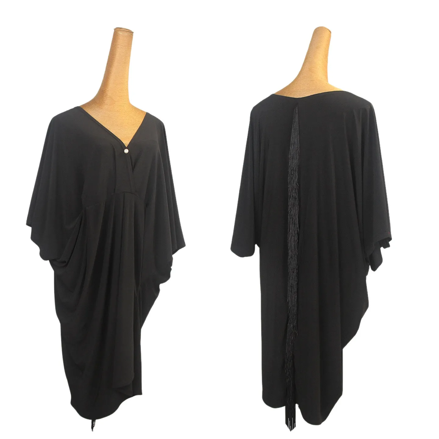 Robe noire ample de danse latine pour femmes adultes, Tango Cha Cha Samba Rumba, Costume de Performance professionnelle, robes d'entraînement, nouvelle collection 2025