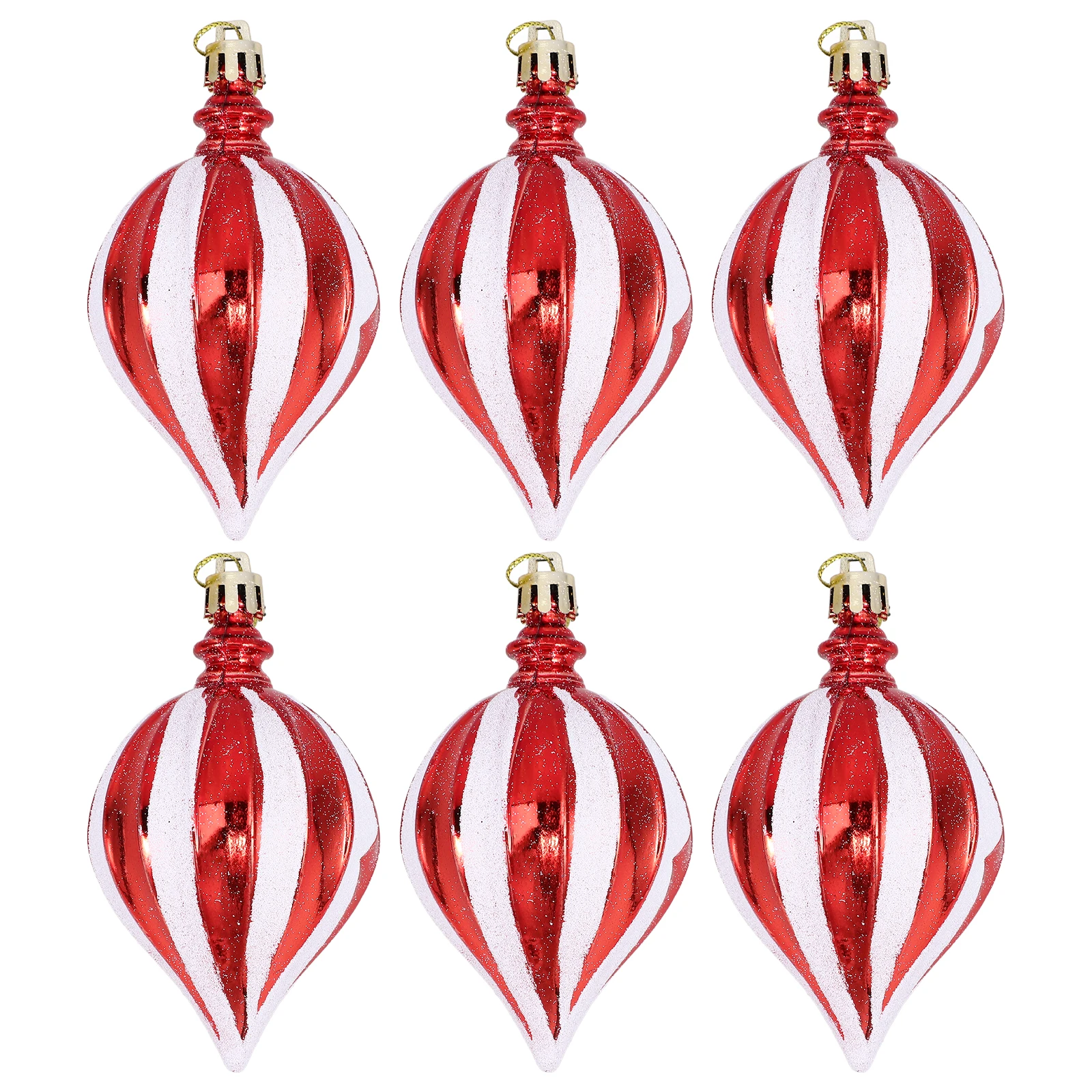 

6pcs Golden Christmas Tree Hanging Ornaments Shiny Decorative Pendants Xmas Balls Festive DIY Party Holiday Scene Arrangement