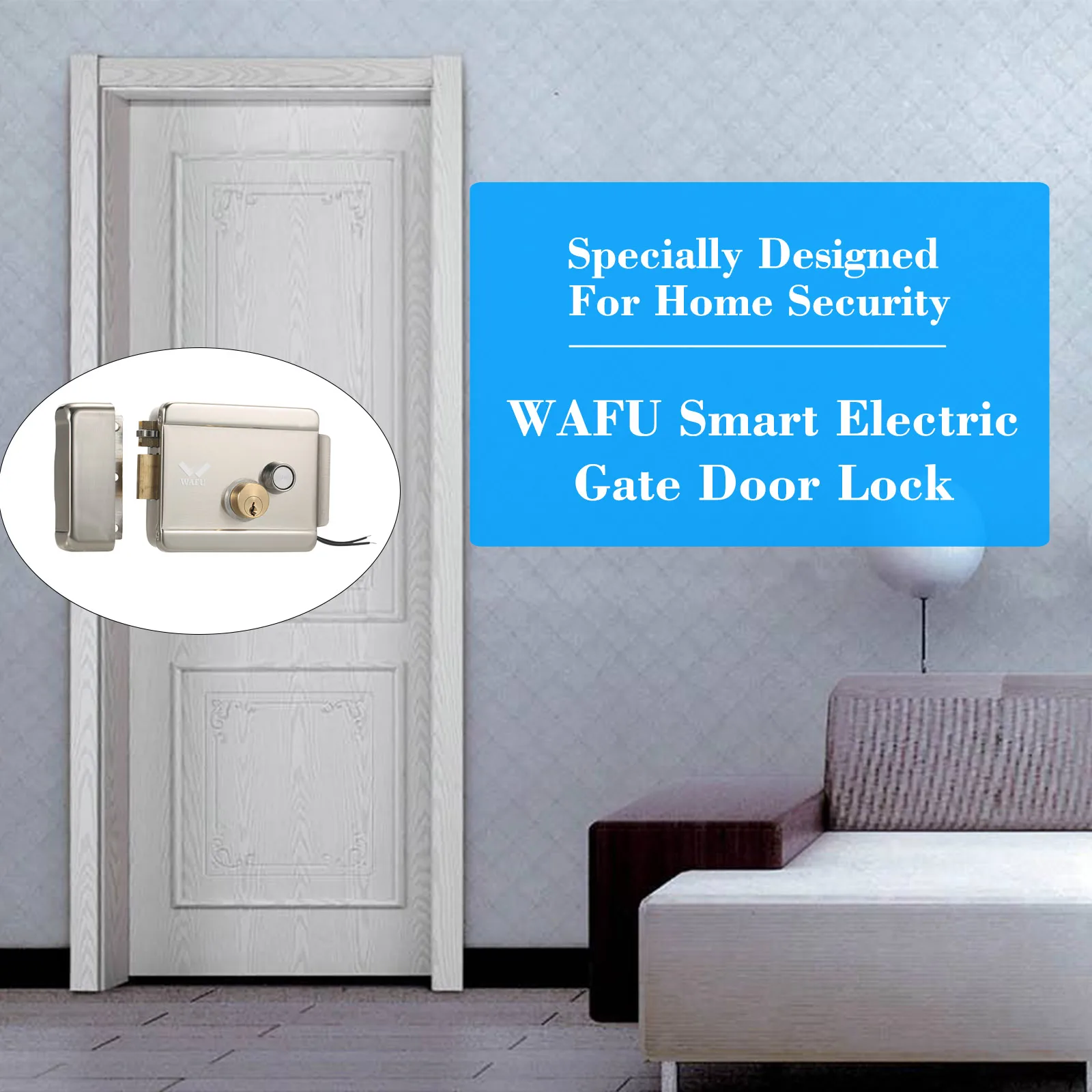 WAFU Smart Electric Gate Door Lock Secure Electric Metallic Lock Electronic Door Lock Door Access Control for Home Office