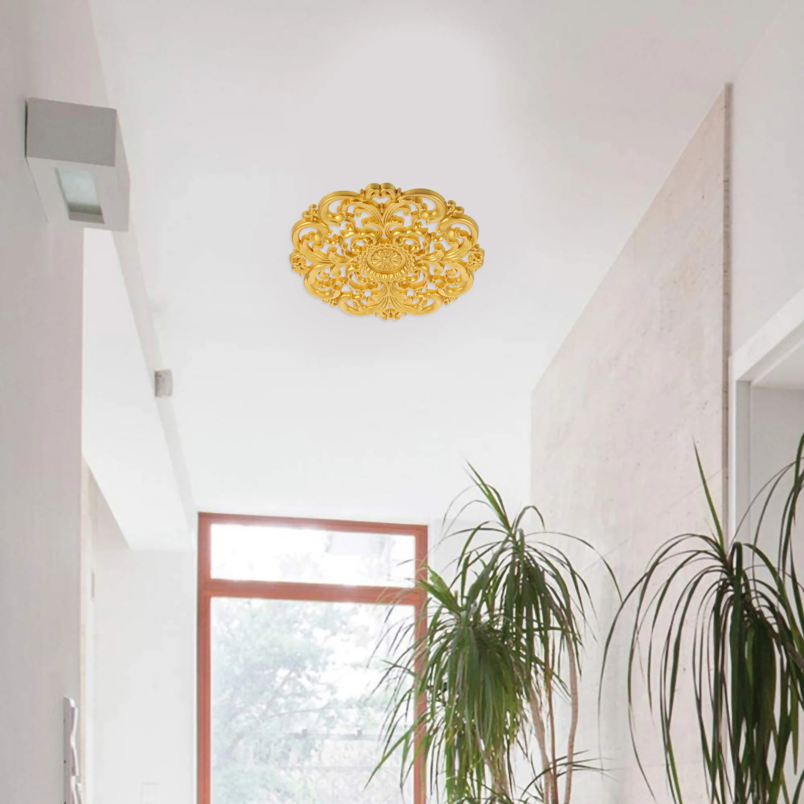 

European Style Round Plastic Medallion Decorative Ornament For Chandeliers Lights Home Lighting Parts Solid Material Hollow