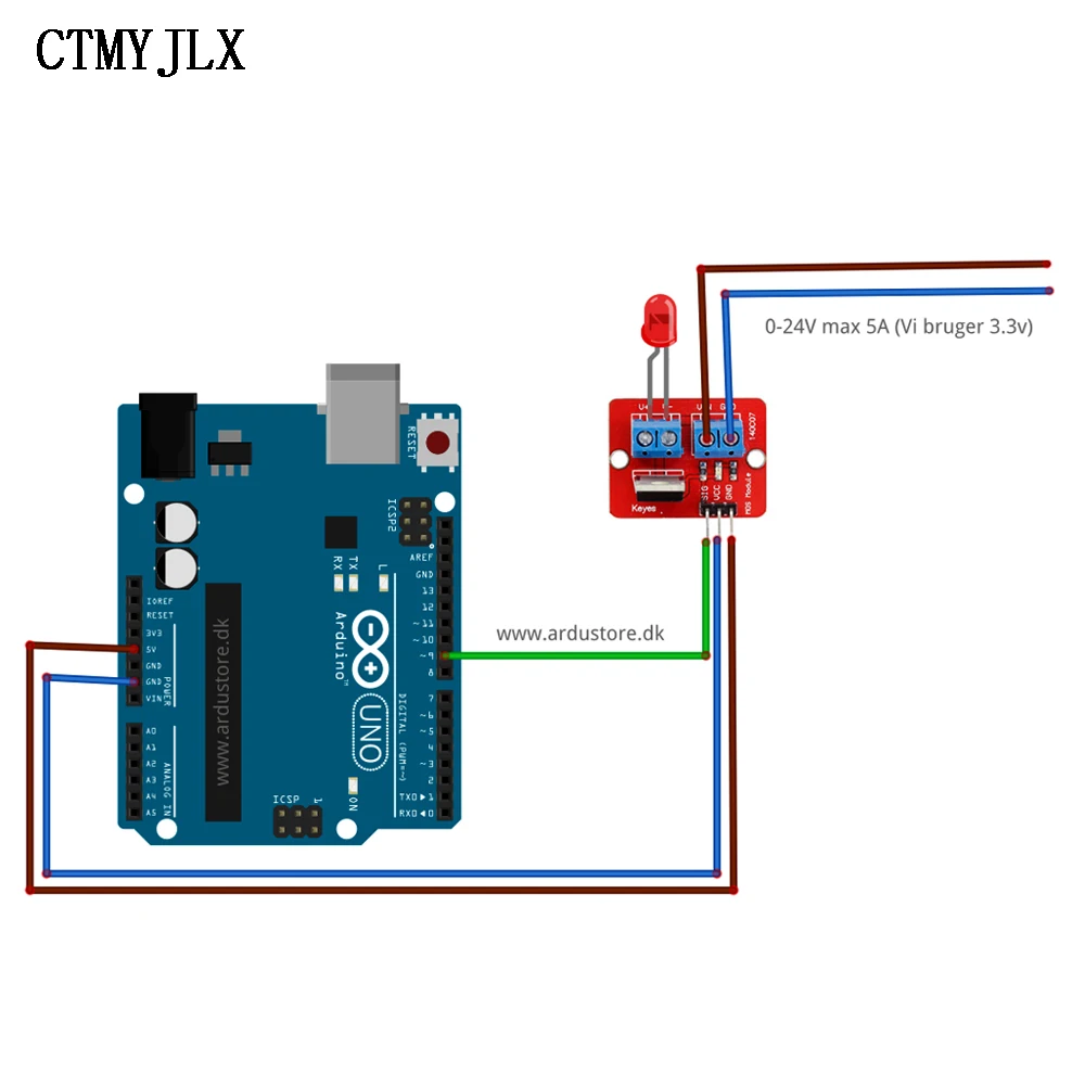 5db 0-24V 3.3V 5V felső mosft gomb PWM regulating IRF520 MOS vezető Modul számára arduino MCU kart DIY Elektronfizika készlet