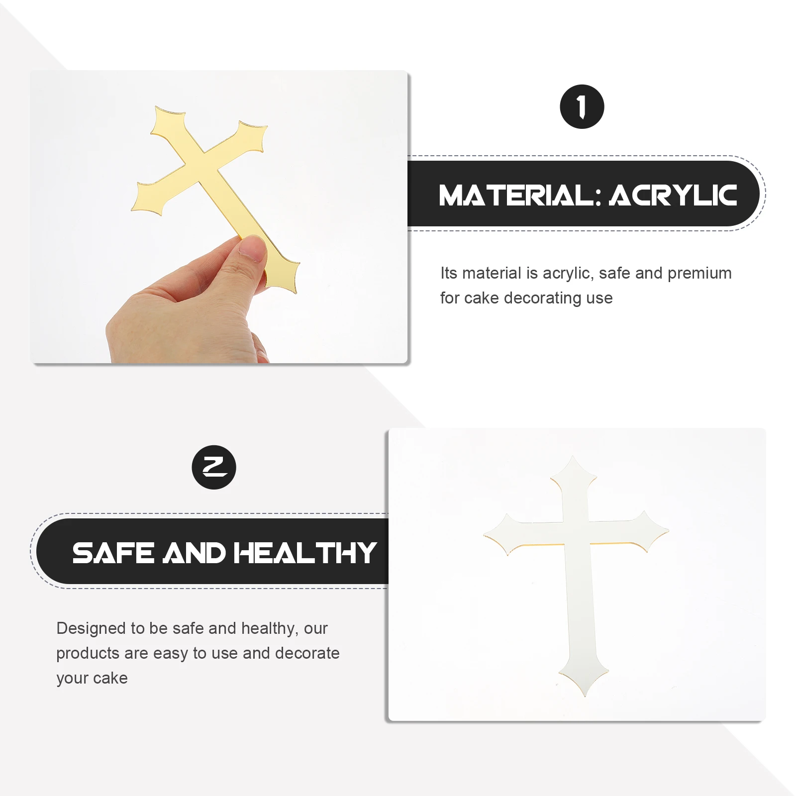 

10pcs Cross Cake Decor Baby Shower Holy Communion Party Cake Topper Dessert Ornament Cupcake Decorations Birthday Decoration