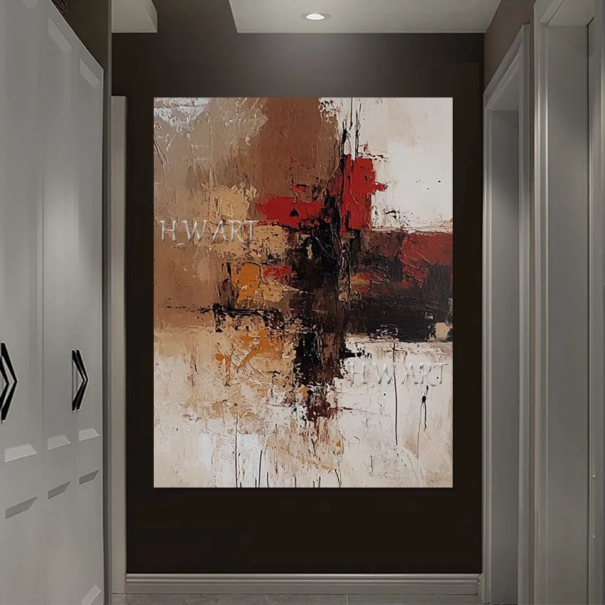 

Идеальный дизайн, акриловые картины маслом, текстурированная художественная стена без рамы, произведения искусства на холсте, современный декор спальной комнаты, абстрактная картина