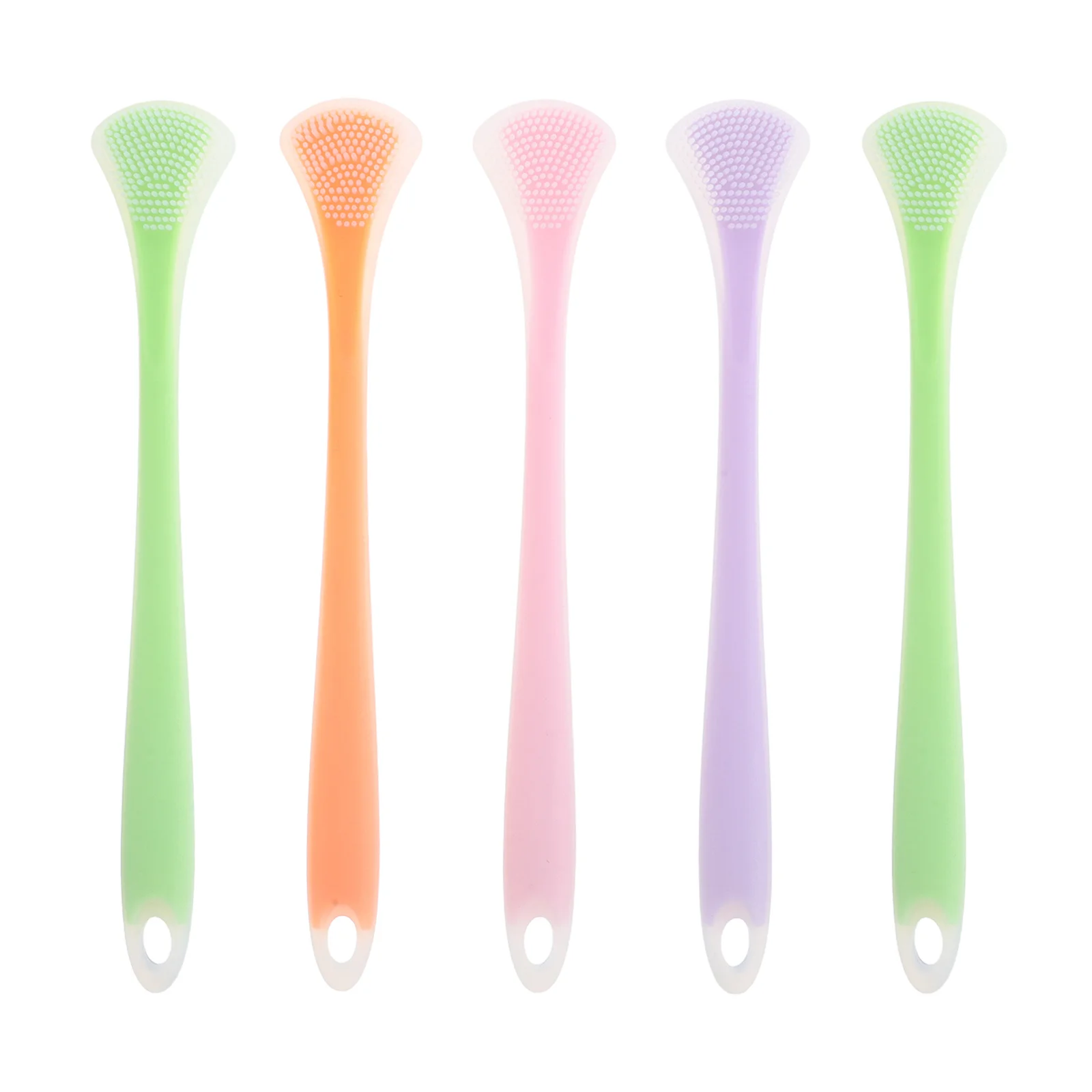 

5Pcs Portable Dual-Head Tongue Scraper Silicone Tongue Cleaning Brush Oral Care Tool for Adults Home Breath Cleaner