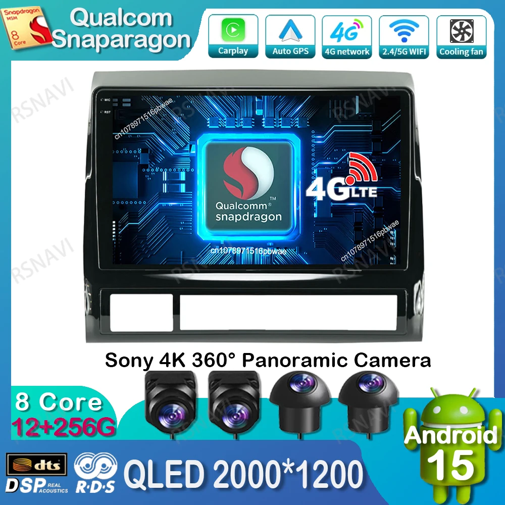 

Android 15 Car Radio For Toyota Tacoma 2 Hilux 2005-2013 5G WIFI Stereo DSP Head Unit Qualcomm Autoradio GPS BT QLED 4G LTE DVD