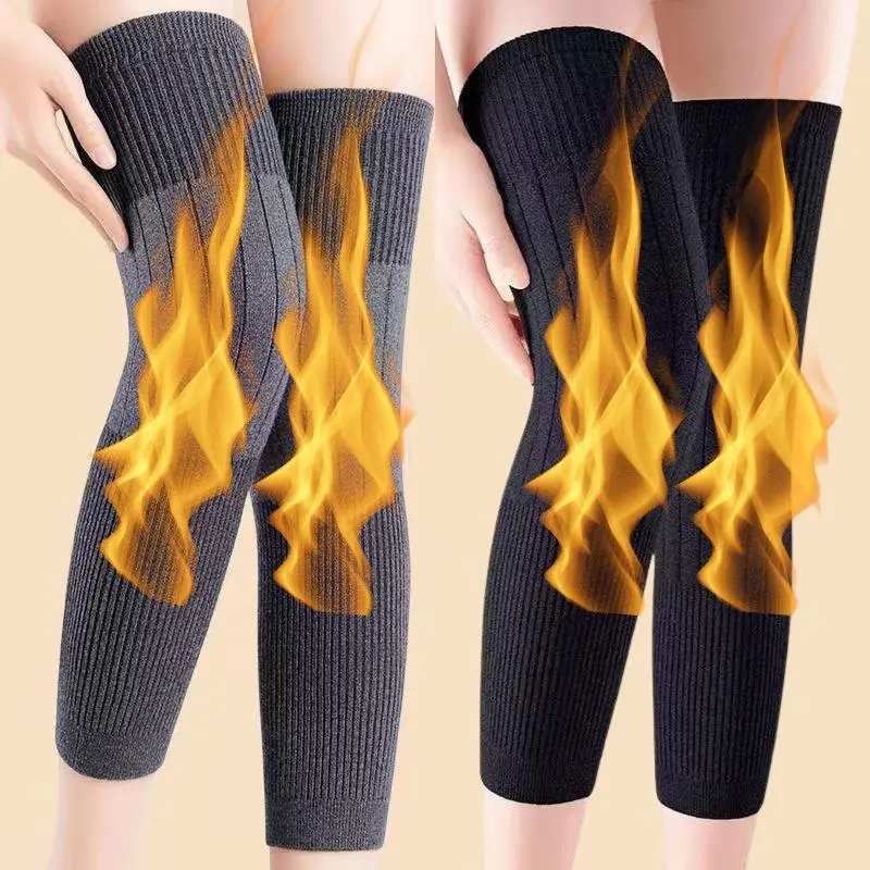 Rodilleras de lana de Cachemira para hombre y mujer, rodillera para artritis de pierna fría, rodillera gruesa y cálida para invierno, Protector de pierna