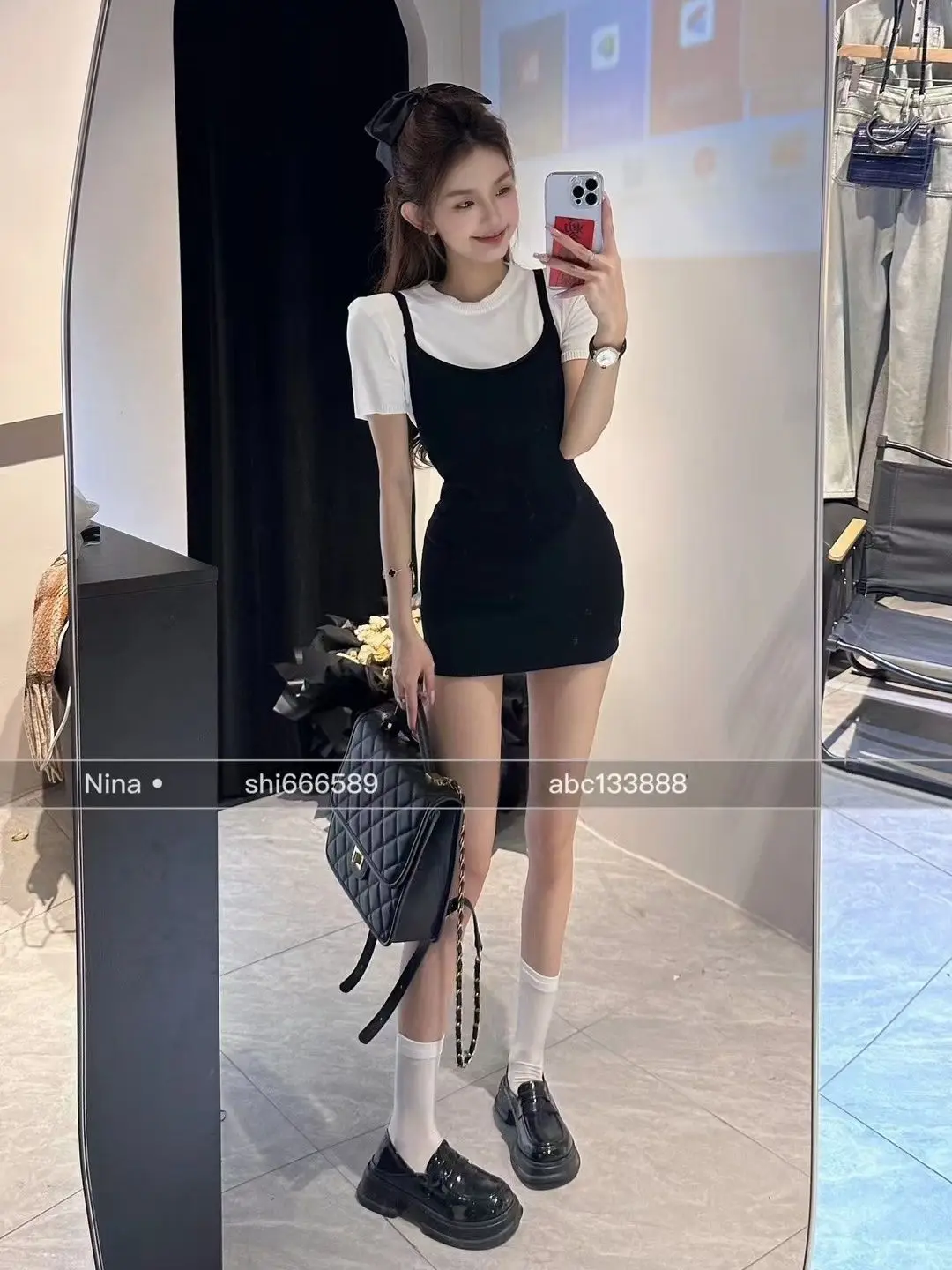

Korean Casual Suit Women's Summer O-neck Short-sleeved T-shirt Slim Strap Short Dress Two-piece Set Fashion Female Clothes