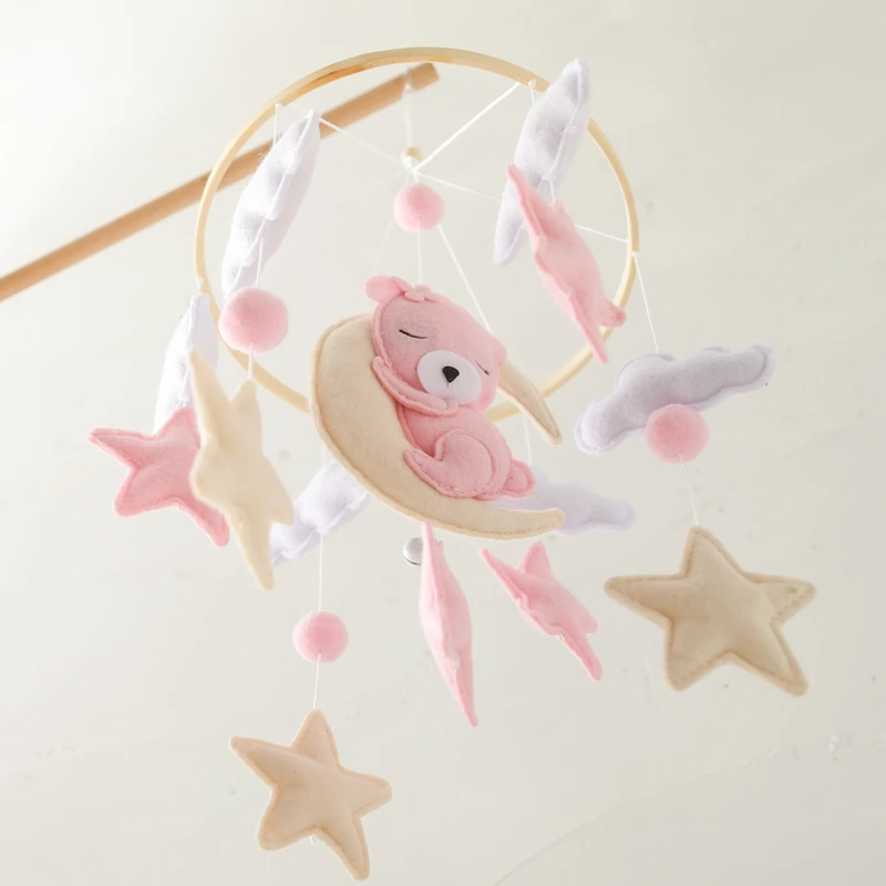 Baby Toys 0 12 Months Pink Bear Mobiles Room Decoration Montessori baby Rattles Baby stroller Bed Bell for newborn baby Gifts