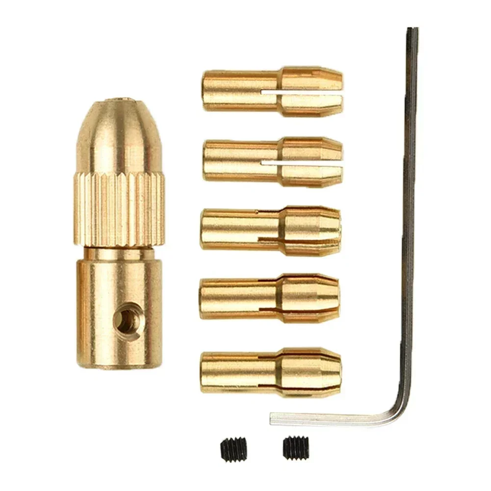 8Pcs 0.5-3mm Electric Drill Bit Kit Chuck Adapter ColletMini Drilling Tool Chuck Set For Electric Motor Shaft Drill Bit Tools