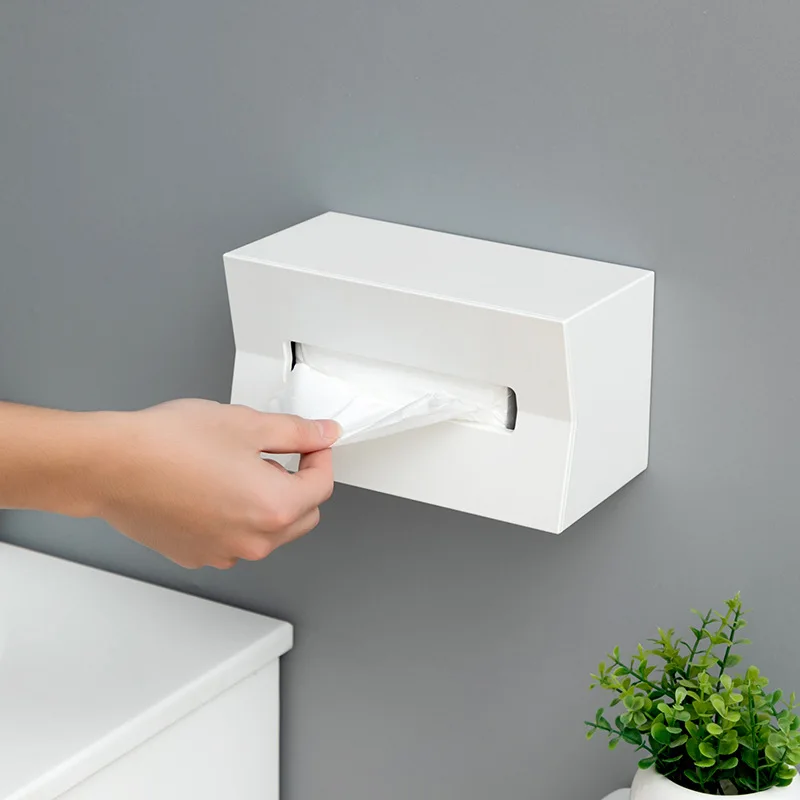 Creative perforation-free kitchen cardboard box wall-mounted toilet tissue box Napkin box Nordic ins traceless