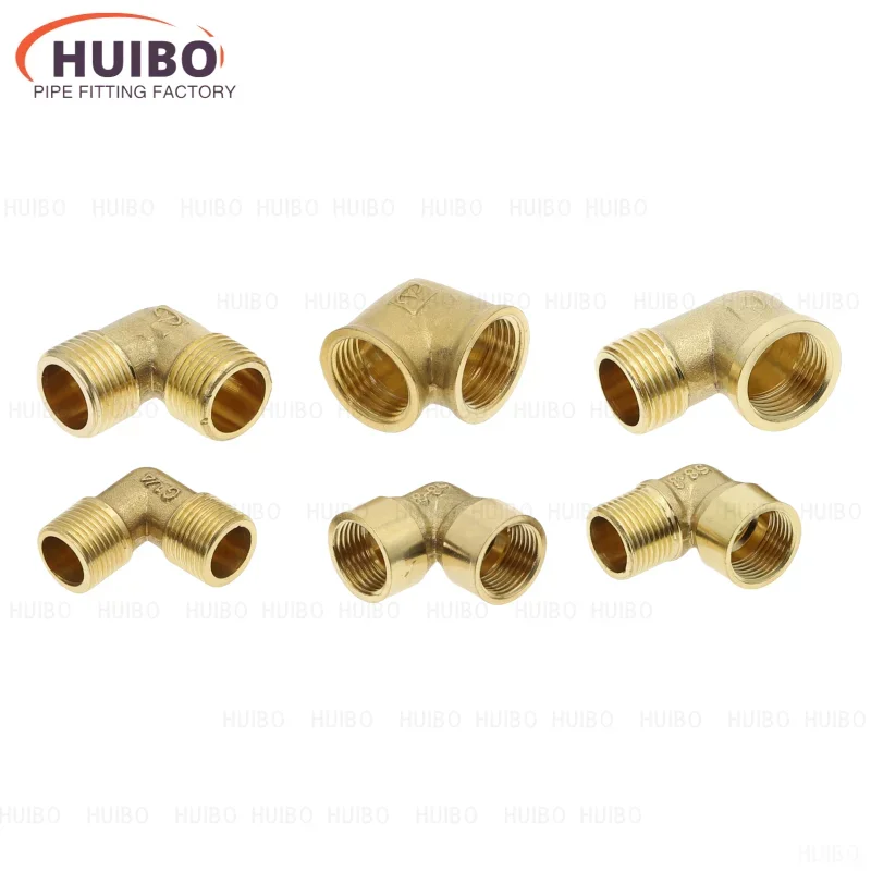 

1/8" 1/4" 3/8" 1/2" 3/4" 1" Female x Male Thread 90 Deg Brass Elbow Pipe Fitting Connector Coupler For Water Fuel Copper