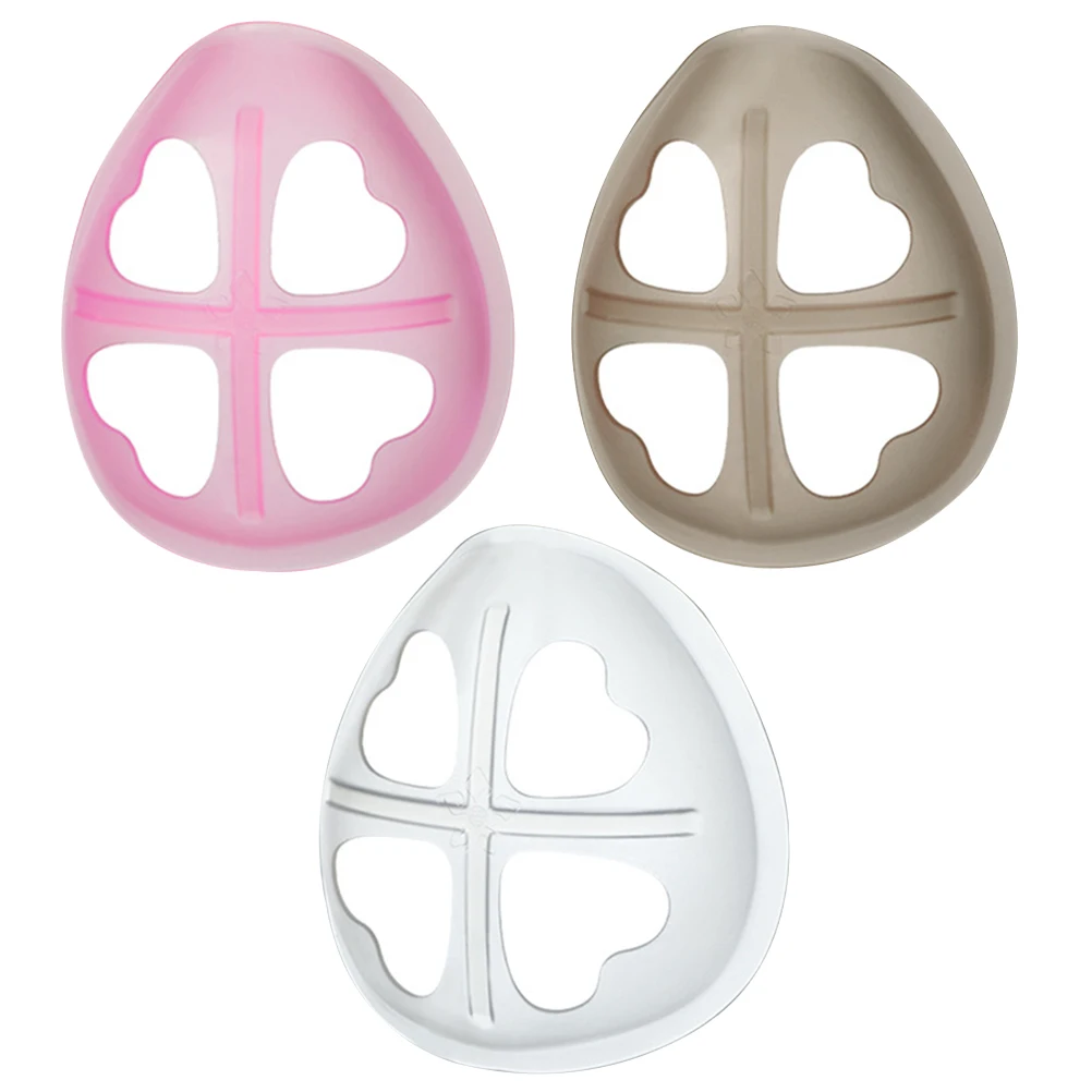 3pcs Silicone Mask Bracket Durable Inner Support Lightweight Portable Lipstick Protection 3D Mask Holder For Disposable Masks