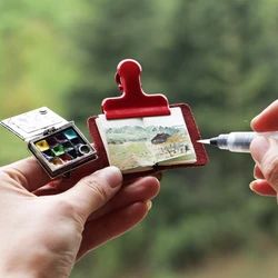 Portable Lord of The Rings Watercolor Palette Mini Travel Watercolor Box with Brush/Clip/drawing Paper Painting Art Supplies
