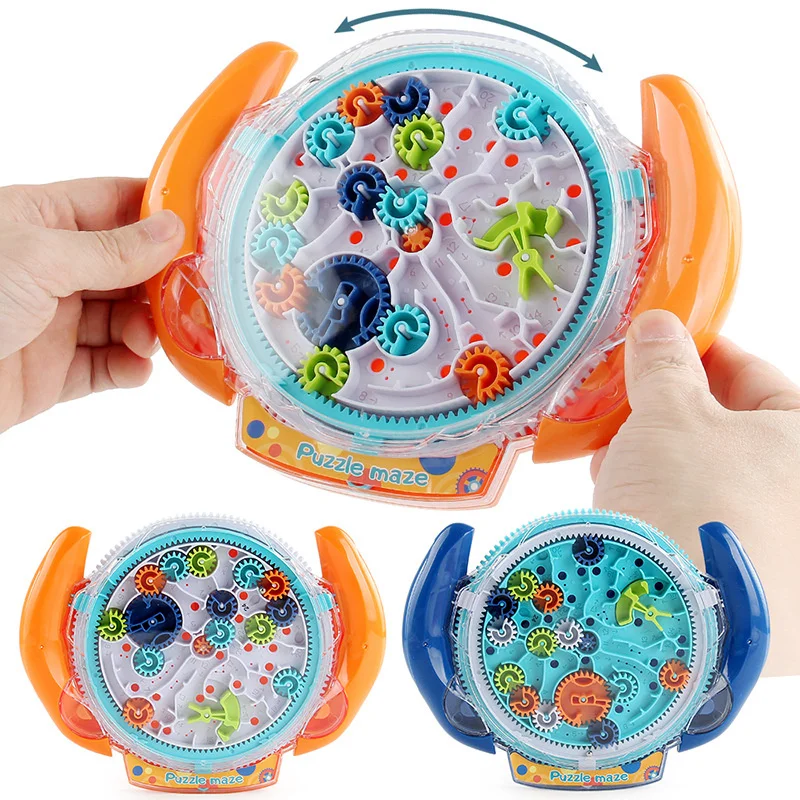 

Creative 3D Puzzle Handheld Rolling Ball Gear Maze Challenge Game Labyrinth Disk Hand-eye Coordination IQ Puzzle Kids Fun Toys