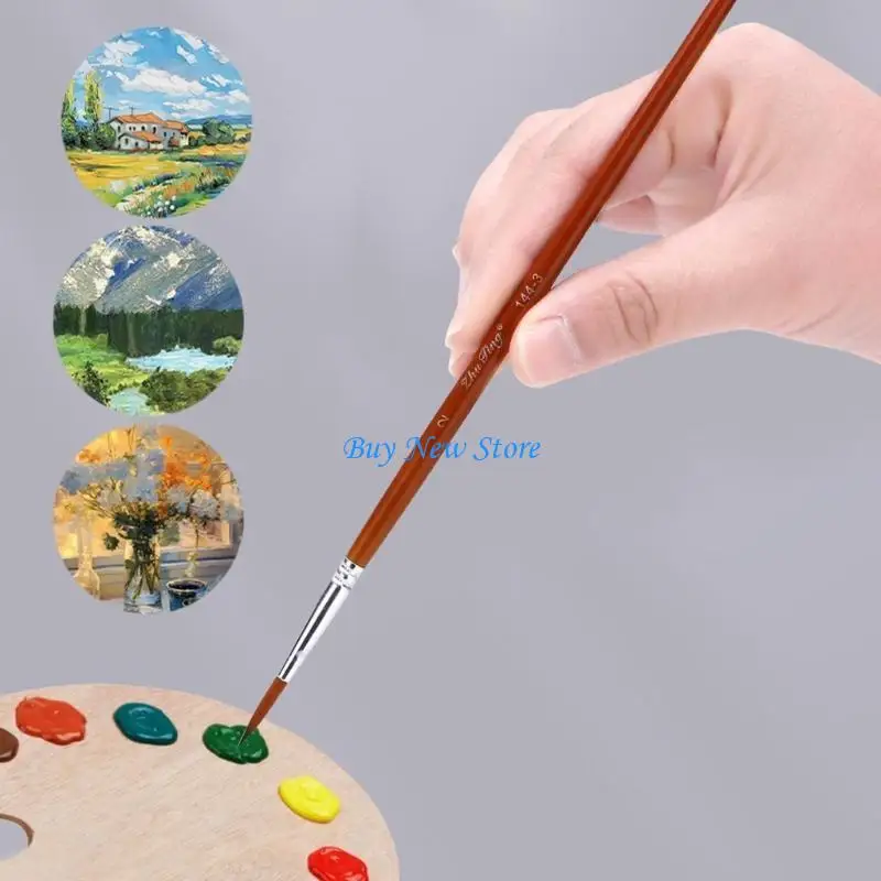 

20CE Nylon Paintbrush for Artist Beginner Acrylics Oil Watercolor Gouache Painting